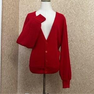 VTG 80s 90s Red Christian Dior Monsieur Cardigan Sweater